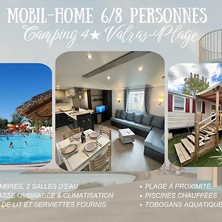 Mobil-home 4 Etoiles A Clim Piscine Proche 6 A 8 Pers *